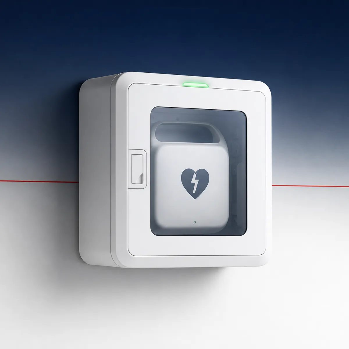 Desfibrilhador automático externo CardioPro instalado em empresa